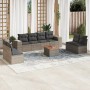 9-teiliges Gartenmöbel-Set und graue synthetische Rattankissen von , Gartensets - Ref: Foro24-3225409, Preis: 514,95 €, Rabat...