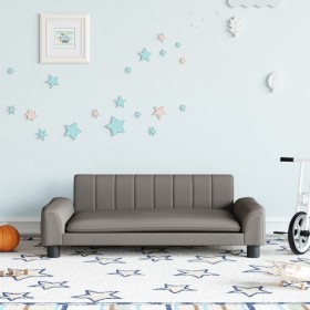 Sofá para niños de tela gris taupé 90x53x30 cm