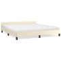 Estructura de cama con cabecero cuero sintético crema 160x200cm de , Camas y somieres - Ref: Foro24-347509, Precio: 126,92 €