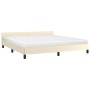 Estructura de cama con cabecero cuero sintético crema 160x200cm de , Camas y somieres - Ref: Foro24-347509, Precio: 126,92 €
