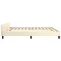 Bed frame with headboard cream synthetic leather 160x200cm by , Beds and slatted bases - Ref: Foro24-347509, Price: 124,96 €,...