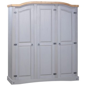 Armario madera de pino Mexicano estilo Corona gris 3 puertas