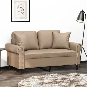 2-seater sofa with cappuccino synthetic leather cushions 120 cm by , Sofas - Ref: Foro24-3200929, Price: 237,80 €, Discount: %