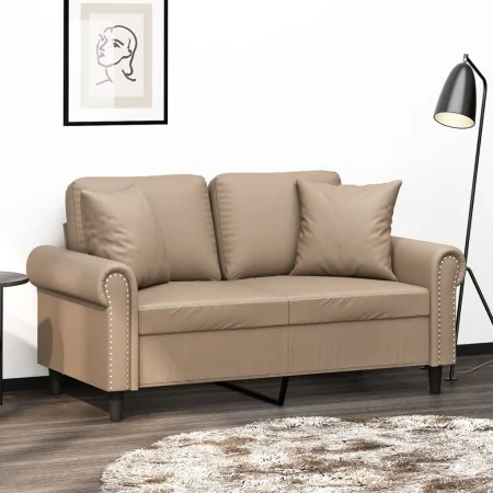 2-seater sofa with cappuccino synthetic leather cushions 120 cm by , Sofas - Ref: Foro24-3200929, Price: 237,80 €, Discount: %