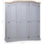 Armario madera de pino Mexicano estilo Corona gris 3 puertas de vidaXL, Armarios roperos - Ref: Foro24-282621, Precio: 453,28...