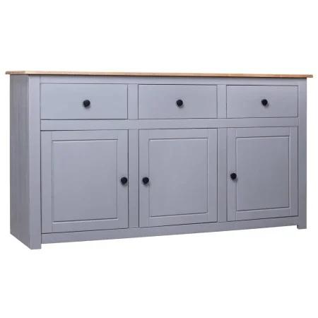 Gray Panama style solid pine wood sideboard 135x40x80 cm by vidaXL, Sideboards - Ref: Foro24-282704, Price: 262,65 €, Discoun...