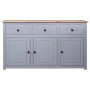 Gray Panama style solid pine wood sideboard 135x40x80 cm by vidaXL, Sideboards - Ref: Foro24-282704, Price: 267,92 €, Discoun...