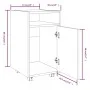 Hilfsschrank mit Rollen aus grauem Sperrholz, 33 x 38 x 60 cm von , Schließfächer und Lagerschränke - Ref: Foro24-815853, Pre...