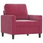 Red velvet 3-piece sofa set with cushions by , Sofas - Ref: Foro24-3201958, Price: 672,95 €, Discount: %
