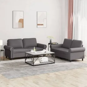 Gray synthetic leather 2-piece sofa set with cushions by , Sofas - Ref: Foro24-3202152, Price: 444,00 €, Discount: %