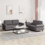 Gray synthetic leather 2-piece sofa set with cushions by , Sofas - Ref: Foro24-3202152, Price: 444,00 €, Discount: %