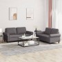 Zweiteilige Sofagarnitur aus grauem Kunstleder mit Kissen von , Sofas - Ref: Foro24-3202152, Preis: 450,79 €, Rabatt: %