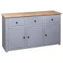 Gray Panama style solid pine wood sideboard 135x40x80 cm by vidaXL, Sideboards - Ref: Foro24-282704, Price: 262,65 €, Discoun...