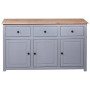 Gray Panama style solid pine wood sideboard 135x40x80 cm by vidaXL, Sideboards - Ref: Foro24-282704, Price: 267,92 €, Discoun...