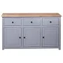 Gray Panama style solid pine wood sideboard 135x40x80 cm by vidaXL, Sideboards - Ref: Foro24-282704, Price: 262,65 €, Discoun...