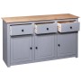 Gray Panama style solid pine wood sideboard 135x40x80 cm by vidaXL, Sideboards - Ref: Foro24-282704, Price: 267,92 €, Discoun...