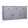 Gray Panama style solid pine wood sideboard 135x40x80 cm by vidaXL, Sideboards - Ref: Foro24-282704, Price: 267,92 €, Discoun...