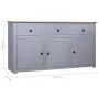 Gray Panama style solid pine wood sideboard 135x40x80 cm by vidaXL, Sideboards - Ref: Foro24-282704, Price: 262,65 €, Discoun...