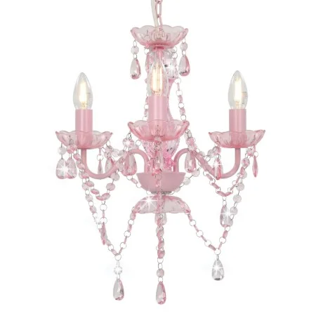 Chandelier with round pink bead details 3 x E14 by vidaXL, Lamps - Ref: Foro24-281598, Price: 63,08 €, Discount: %