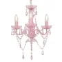 Lámpara de araña con cuentas rosa redonda 3 x E14 de vidaXL, Lámparas - Ref: Foro24-281598, Precio: 63,08 €, Descuento: %