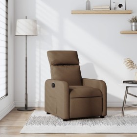 Sillón reclinable de tela marrón de , Sillones - Ref: Foro24-374169, Precio: 171,12 €, Descuento: %