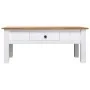 White Panama style pine wood coffee table 100x60x45 cm by vidaXL, Coffee table - Ref: Foro24-282684, Price: 139,72 €, Discoun...