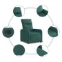 Dark green fabric electric recliner by , Armchairs - Ref: Foro24-3206687, Price: 239,48 €, Discount: %