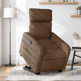Sillón eléctrico reclinable elevable de tela marrón de , Sillones - Ref: Foro24-3206721, Precio: 287,34 €, Descuento: %