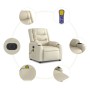 Cremefarbener elektrisch verstellbarer Massagesessel aus Kunstleder von , Sessel - Ref: Foro24-3206548, Preis: 300,67 €, Raba...