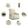 Cremefarbener elektrisch verstellbarer Massagesessel aus Kunstleder von , Sessel - Ref: Foro24-3206548, Preis: 304,23 €, Raba...