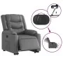 Sillón reclinable elevable eléctrico de cuero sintético gris de , Sillones - Ref: Foro24-3206562, Precio: 356,33 €, Descuento: %