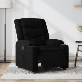 Sillón reclinable eléctrico de tela negro