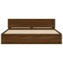 Estructura de cama con cabecero marrón roble 180x200 cm de , Camas y somieres - Ref: Foro24-3207468, Precio: 246,44 €, Descue...