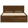 Bed frame with oak brown headboard 120x200 cm by , Beds and slatted bases - Ref: Foro24-3207496, Price: 188,47 €, Discount: %