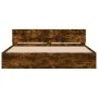 Smoked oak bed frame with headboard and LED lights 200x200cm by , Beds and slatted bases - Ref: Foro24-3207585, Price: 186,16...