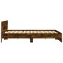 Smoked oak bed frame with headboard and LED lights 200x200cm by , Beds and slatted bases - Ref: Foro24-3207585, Price: 186,16...