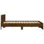 Oak brown headboard bed frame and LED lights 200x200 cm by , Beds and slatted bases - Ref: Foro24-3207587, Price: 216,29 €, D...