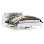Bed frame with white pine wood headboard 120x200 cm by , Beds and slatted bases - Ref: Foro24-842599, Price: 129,72 €, Discou...