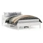 Bed frame with white pine wood headboard 120x200 cm by , Beds and slatted bases - Ref: Foro24-842599, Price: 128,59 €, Discou...