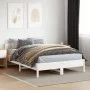 Bed frame with white pine wood headboard 120x200 cm by , Beds and slatted bases - Ref: Foro24-842599, Price: 128,59 €, Discou...