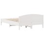 Bed frame with white pine wood headboard 120x200 cm by , Beds and slatted bases - Ref: Foro24-842599, Price: 129,72 €, Discou...