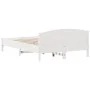 Bed frame with white pine wood headboard 120x200 cm by , Beds and slatted bases - Ref: Foro24-842599, Price: 128,59 €, Discou...