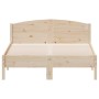 Bed frame with solid pine wood headboard 140x190 cm by , Beds and slatted bases - Ref: Foro24-842602, Price: 158,23 €, Discou...