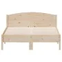 Bed frame with solid pine wood headboard 140x190 cm by , Beds and slatted bases - Ref: Foro24-842602, Price: 150,27 €, Discou...