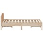 Bed frame with solid pine wood headboard 140x190 cm by , Beds and slatted bases - Ref: Foro24-842602, Price: 158,23 €, Discou...