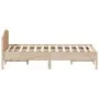 Bed frame with solid pine wood headboard 140x190 cm by , Beds and slatted bases - Ref: Foro24-842602, Price: 150,27 €, Discou...