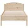 Bed frame with solid pine wood headboard 100x200 cm by , Beds and slatted bases - Ref: Foro24-842614, Price: 113,68 €, Discou...