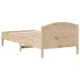 Bed frame with solid pine wood headboard 100x200 cm by , Beds and slatted bases - Ref: Foro24-842614, Price: 113,68 €, Discou...