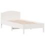 Bed frame with white pine wood headboard 90x190 cm by , Beds and slatted bases - Ref: Foro24-842623, Price: 96,17 €, Discount: %