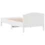 Bed frame with white pine wood headboard 90x190 cm by , Beds and slatted bases - Ref: Foro24-842623, Price: 96,17 €, Discount: %